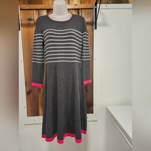 Vince Camuto Gray and Pink Striped Dress
